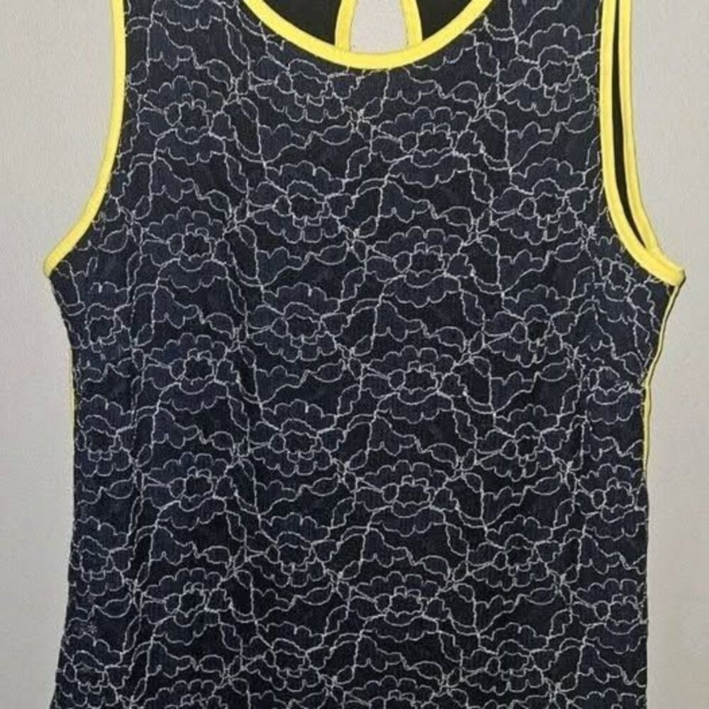Banana Republic Top Women's Blouse Lace Size 6 Color Blue & Yellow